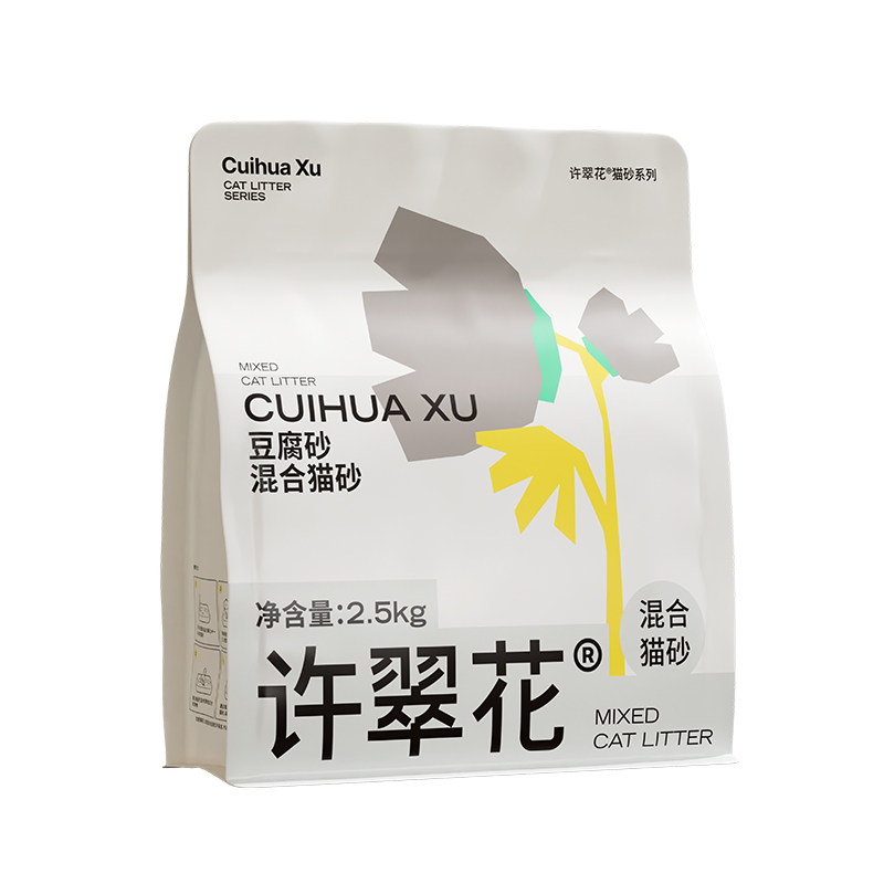 许翠花豆腐混合猫砂实拍